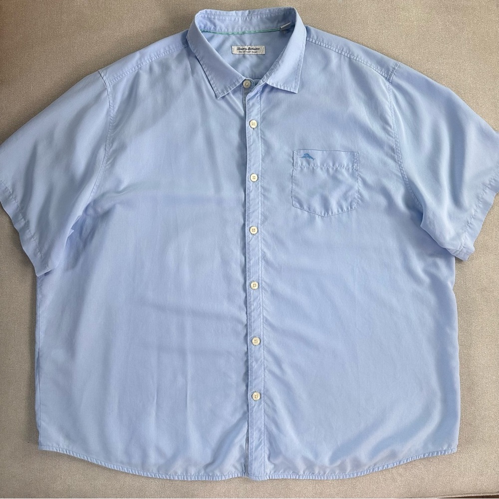 Tommy Bahama Coconut Point Island Zone Button Down Shirt. Blue. 3XLB. Minor Flaw